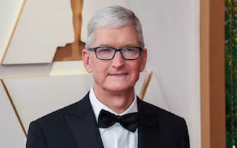 Tim Cook walking on the red carpet at the 94th Academy Awards held at the Dolby Theatre in Hollywood, CA on March 27, 2022. (Photo by Sthanlee B. Mirador/Sipa USA)