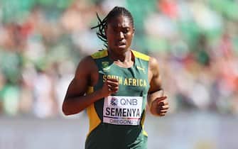 EUGENE, OREGON - JULY 20: Caster Semenya of Team South Africa competes in the Women's 5000m heats on day six of the World Athletics Championships Oregon22 at Hayward Field on July 20, 2022 in Eugene, Oregon. (Photo by Andy Lyons/Getty Images for World Athletics)