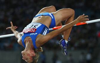 OSAKA, JAPAN - SEPTEMBER 02:  Antonietta Di Martino of Italy competes during the Women's High Jump Final on day nine of the 11th IAAF World Athletics Championships on September 2, 2007 at the Nagai Stadium in Osaka, Japan.  (Photo by Michael Steele/Getty Images)