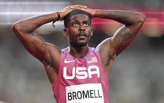 01 August 2021, Japan, Tokio: Athletics: Olympics, 100m, Men, Preliminary heat, Trayvon Bromell (USA) Photo: Michael Kappeler/dpa