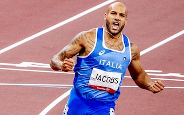Italian Lamont Marcell Jacobs won the men's 100-meter final at the Olympic Stadium in Tokyo, Japan on August 1, 2021. He was surprisingly the fastest with a time of 9.80. Fred Kerley from the United States took silver, Andre De Grasse from Canada took bronze. Photo by Robin Utrecht/ABACAPRESS.COM