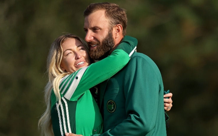 Dustin Johnson e la moglie Paulina (Getty)