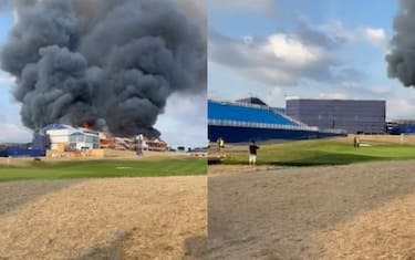 Incendio nella struttura della Ryder Cup. VIDEO