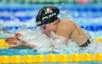 epa10031478 Benedetta Pilato of Italy competes in a heat of women's 50m breaststroke of the 19th FINA World Championships in Duna Arena in Budapest, Hungary, 24 June 2022.  EPA/Tibor Illyes HUNGARY OUT