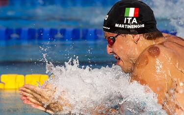 ItalyÕs Nicolo Martinenghi competes in the ManÕs 100m Backstroke final event during the LEN European Aquatics Championships in Rome, Italy, 12 August 2022. ANSA/ANGELO CARCONI