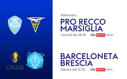 Champions pallanuoto, su Sky Pro Recco e Brescia