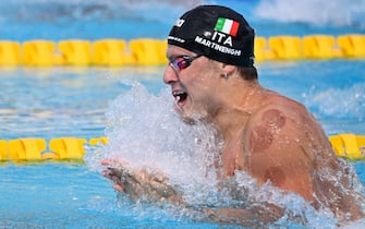 Nicolo Martinenghi (ITA) during European Aquatics Championships Rome 2022 at the Foro Italico on 11 August 2022. (Photo by Fabrizio Corradetti/LiveMedia/NurPhoto via Getty Images)