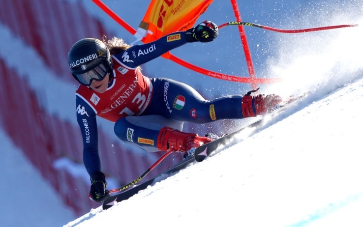 Sofia Goggia in azione nella discesa di Garmisch Sofia Goggia in azione (foto Getty)
