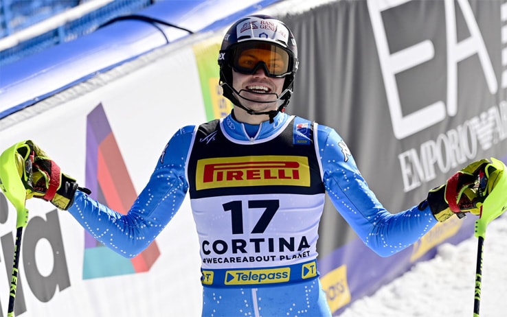 Men’s slalom at the ski world championships in Cortina 2021: gold in Solevaag.  Vinatzer fourth