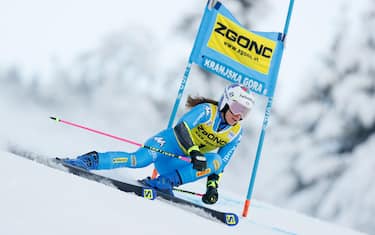 KRANJSKA GORA, SLOVENIA - JANUARY 8: Marta Bassino of Team Italy competes during the Audi FIS Alpine Ski World Cup Women's Giant Slalom on January 8, 2022 in Kranjska Gora Slovenia. (Photo by Stanko Gruden/Agence Zoom/Getty Images)
