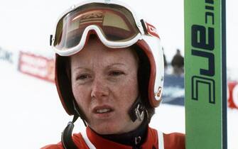 Die österreichische Skirennläuferin Annemarie Moser-Pröll, aufgenommen beim Weltpokal-Skirennen in Garmisch-Partenkirchen im Januar 1977.      (Photo by Heinz Wieseler/picture alliance via Getty Images)