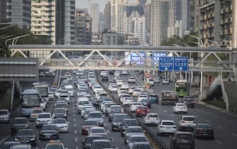 WUHAN, CHINA - APRIL 13: Traffic is heavy on the main road on April 13, 2020 in Wuhan, Hubei Province, China. Despite the partial lift of the 76 day long lockdown, Wuhan's residential communities are still strictly controlling the flow of people. (Photo by Getty Images)