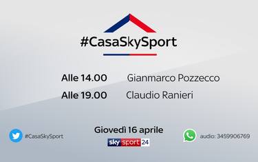 #CasaSkySport,gli ospiti di giovedì 16 aprile