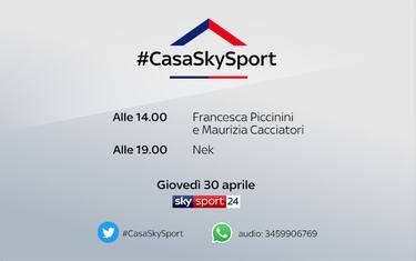 #CasaSkySport: Piccinini e Cacciatori. Alle 19 Nek