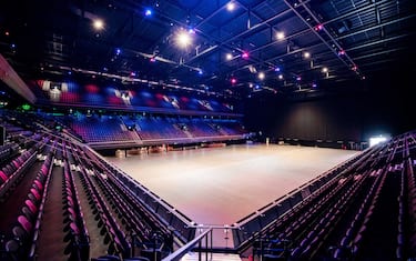epa08405522 A view inside the Ziggo Dome concert hall in Amsterdam, The Netherlands, 06 May 2020. Because concerts and festivals have been canceled due to the coronavirus the venue is empty.  EPA/FERDY DAMMAN