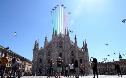 Frecce Tricolori, show a Milano e Torino. FOTO