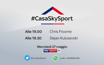 #CasaSkySport, gli ospiti di mercoledì 27 maggio