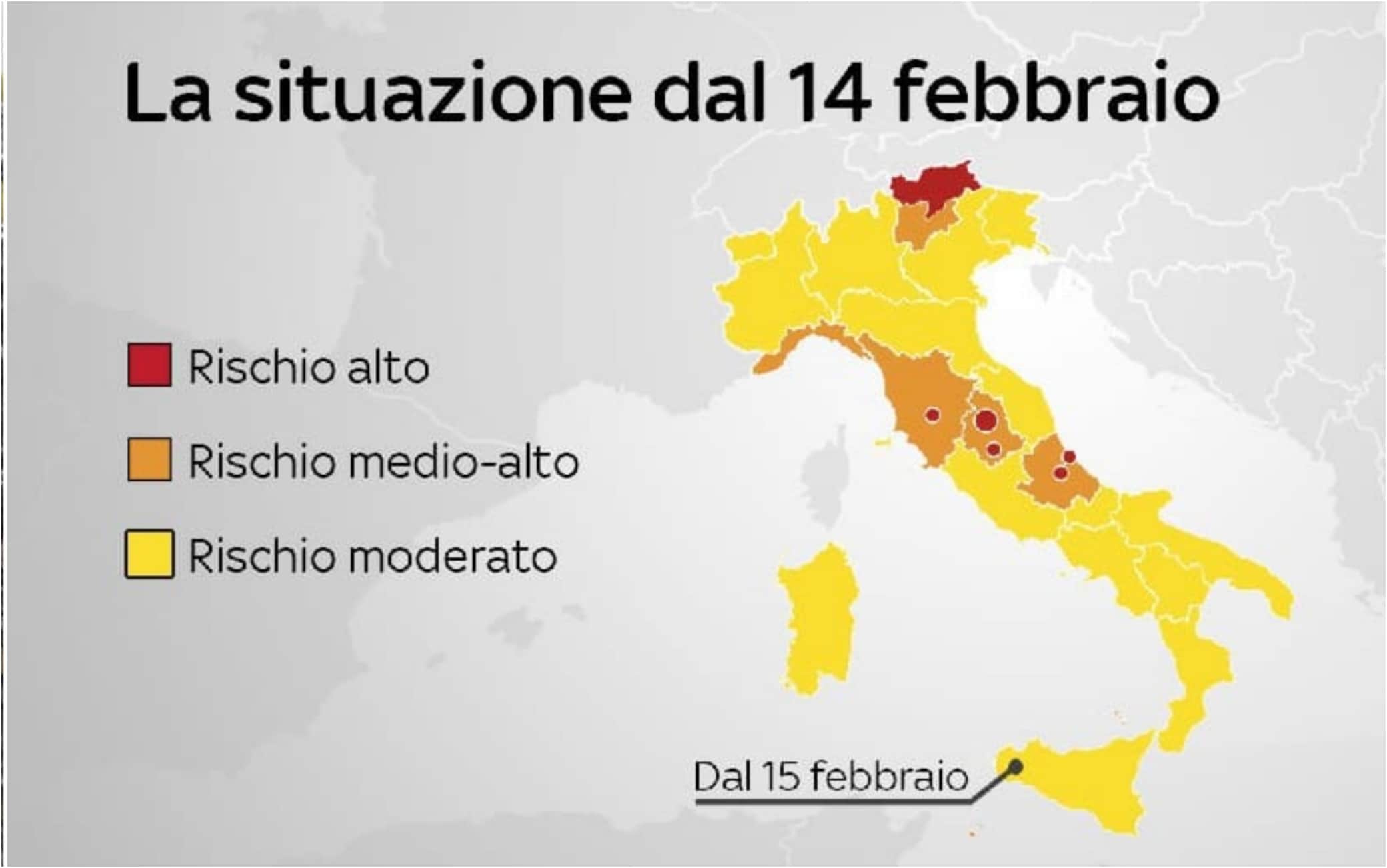 I Colori Delle Regioni Per Zone Le Rosse Arancioni E Gialle Sky Sport