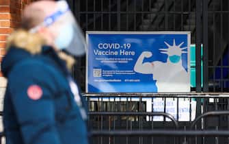 NEW YORK, USA - FEBRUARY 10: Citi Field baseball stadium is converted into a Covid19 vaccination site for Queens residents and food service workers, taxi drivers and among other groups in Queens of New York City, United States on February 10, 2021. (Photo by Tayfun Coskun/Anadolu Agency via Getty Images)