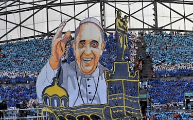 La coreografia del Velodrome per Papa Francesco