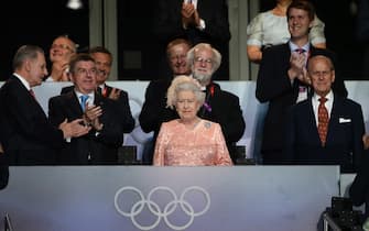 Olimpiadi Londra 2012, cerimonia d'apertura dei Giochi Olimpici. Nella foto, la Regina Elisabetta II