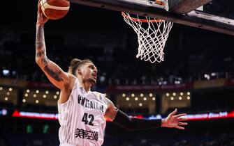 NANJING, CHINA - SEPTEMBER 01: Fotu Isaac #42 of New Zealand competes during the 1st round of 2019 FIBA World Cup at Nanjing Youth Olympic Sports Park Gymnasium on September 01, 2019 in Nanjing, China. (Photo by Shi Tang/Getty Images)