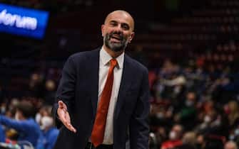 Maurizio Buscaglia head coach of the Netherlands national team  during  FIBA World Cup 2023 Qualifiers - Italy vs Netherlands, Iternational Basketball Teams in Assago, Italy, November 29 2021