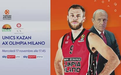 Eurolega, Unics Kazan-Milano alle 18 LIVE su Sky