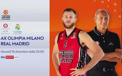 Olimpia Milano-Real Madrid LIVE su Sky dalle 20