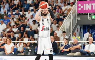 VIRTUS SEGAFREDO BOLOGNA vs. GERMANI BRESCIA, finale Frecciarossa Supercoppa Lega Basket, nella foto TORNIKE SHENGELIA (VIRTUS SEGAFREDO BOLOGNA)  during  Final Four Supercoppa, Italian Basketball Supercup match in Brescia, Italy, September 24 2023