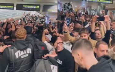 Virtus, dopo Belgrado folla in aeroporto a Bologna