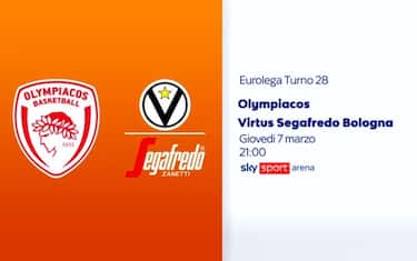 Olympiacos-Virtus LIVE su Sky Sport Arena alle 21