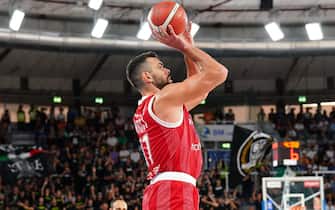EA7 EMPORIO ARMANI MILANO vs. VIRTUS SEGAFREDO BOLOGNA, semifinale Frecciarossa Supercoppa Lega Basket, nella foto Giampaolo Ricci (EA7 EMPORIO ARMANI OLIMPIA MILANO)  during  Final Four Supercoppa , Italian Basketball Supercup match in Brescia, Italy, September 23 2023