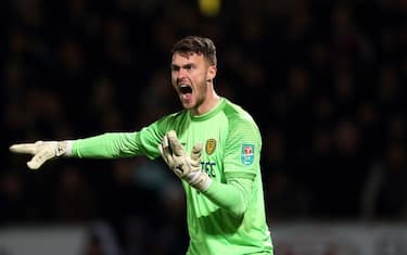 BURTON-UPON-TRENT, ENGLAND - OCTOBER 29: Kieran OHara of Burton Albion during the Carabao Cup Round of 16 match between Burton Albion and Leicester City at Pirelli Stadium on October 29, 2019 in Burton-upon-Trent, England. (Photo by James Williamson - AMA/Getty Images)