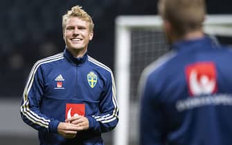 Sweden's national football team midfielder Oscar Hiljemark takes part in a training session on the eve of the UEFA Nations League football match between Sweden and Russia at Friends Arena in Solna on November 19, 2018.Â  (Photo by Jonathan NACKSTRAND / AFP)        (Photo credit should read JONATHAN NACKSTRAND/AFP via Getty Images)
