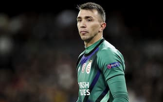 MADRID, SPAIN - NOVEMBER 6: Fernando Muslera of Galatasaray during the UEFA Champions League  match between Real Madrid v Galatasaray at the Santiago Bernabeu on November 6, 2019 in Madrid Spain (Photo by David S. Bustamante/Soccrates/Getty Images)