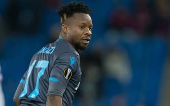 BASEL, SWITZERLAND - DECEMBER 12: (BILD ZEITUNG OUT) Ogenyi Onazi of Trabzonspor looks on during the UEFA Europa League group C match between FC Basel and Trabzonspor at St. Jakob-Park on December 12, 2019 in Basel, Switzerland. (Photo by TF-Images/Getty Images)