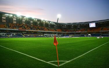 A picture taken on April 20, 2018 shows a general view of Ftih Terim stadium is pictured prior to the Turkish Super Lig football match between Basaksehir and Kayseri Spor at Basaksehir Fatih Terim stadium in Istanbul. - Istanbul Basaksehir's home stadium is sometimes only a quarter full, the side has yet to win trophies and until a few years ago was floundering in the lower ranks of Turkish football with a name unpronounceable for non-native speakers. But the club is a major contender to be Turkish champions this season and upend the traditional dominance of the three Istanbul giants of Besiktas, Fenerbahce and Galatasaray. (Photo by OZAN KOSE / AFP)        (Photo credit should read OZAN KOSE/AFP via Getty Images)