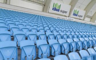 GOLD COAST, AUSTRALIA - MARCH 20: A general view is seen of empty seats during the round 27 A-League match between the Brisbane Roar and the Newcastle Jets at Cbus Super Stadium on March 20, 2020 in Gold Coast, Australia. Due to the COVID-19 outbreak the match will be played behind closed doors. (Photo by Albert Perez/Getty Images)