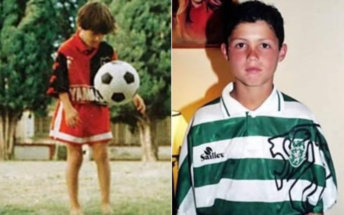 Leo Messi e Cristiano Ronaldo da bambini