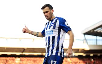 LIVERPOOL, ENGLAND - NOVEMBER 30: Pascal Gross of Brighton and Hove Albion during the Premier League match between Liverpool FC and Brighton & Hove Albion at Anfield on November 30, 2019 in Liverpool, United Kingdom. (Photo by Marc Atkins/Getty Images)