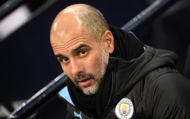 MANCHESTER, ENGLAND - JANUARY 01: Pep Guardiola, Manager of Manchester City looks on ahead of  the Premier League match between Manchester City and Everton FC at Etihad Stadium on January 01, 2020 in Manchester, United Kingdom. (Photo by Michael Regan/Getty Images)