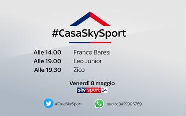 #CasaSkySport, gli ospiti di venerdì 8 maggio
