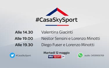 #CasaSkySport, gli ospiti di martedì 12 maggio