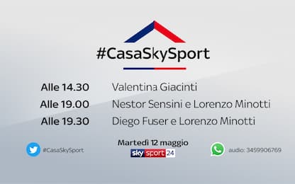 #CasaSkySport, gli ospiti di martedì 12 maggio