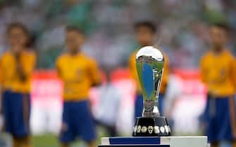 epa07604761 A view of the Champion's Cup during the Clausura Tournament finals soccer match between Leon and Tigres UANL, at the Leon Stadium, in Leon, Guanajuato state, Mexico, 26 May 2019.  EPA/FRANCISCO GUASCO