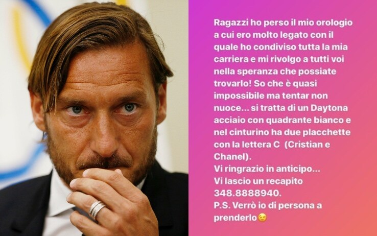 Totti perde l'orologio con le iniziali dei figli e chiede aiuto via social  | Sky Sport