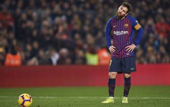 Lionel Messi of FC Barcelona before throwing the 2nd penalty during the match between FC Barcelona vs Real Valladolid of La Liga, date 24, 2018-2019 season. Camp Nou Stadium. Barcelona, Spain - 16 FEB 2019.