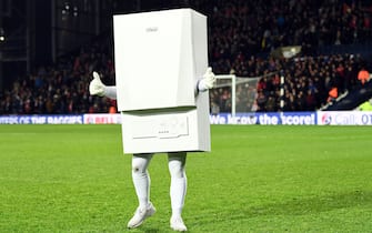 WEST BROMWICH, ENGLAND - FEBRUARY 12: WBA sponsor Ideal Boiler mascot parades around the ground before the Sky Bet Championship EPL match between West Bromwich Albion and Nottingham Forest at The Hawthorns on February 12, 2019 in West Bromwich, England. (Photo by Stu Forster/Getty Images)