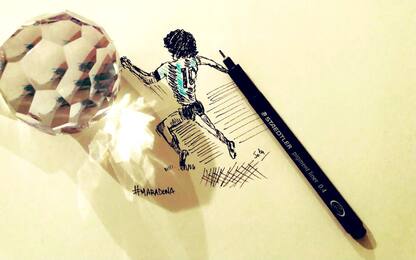 Vignette e murales: l'arte omaggia Maradona. FOTO
